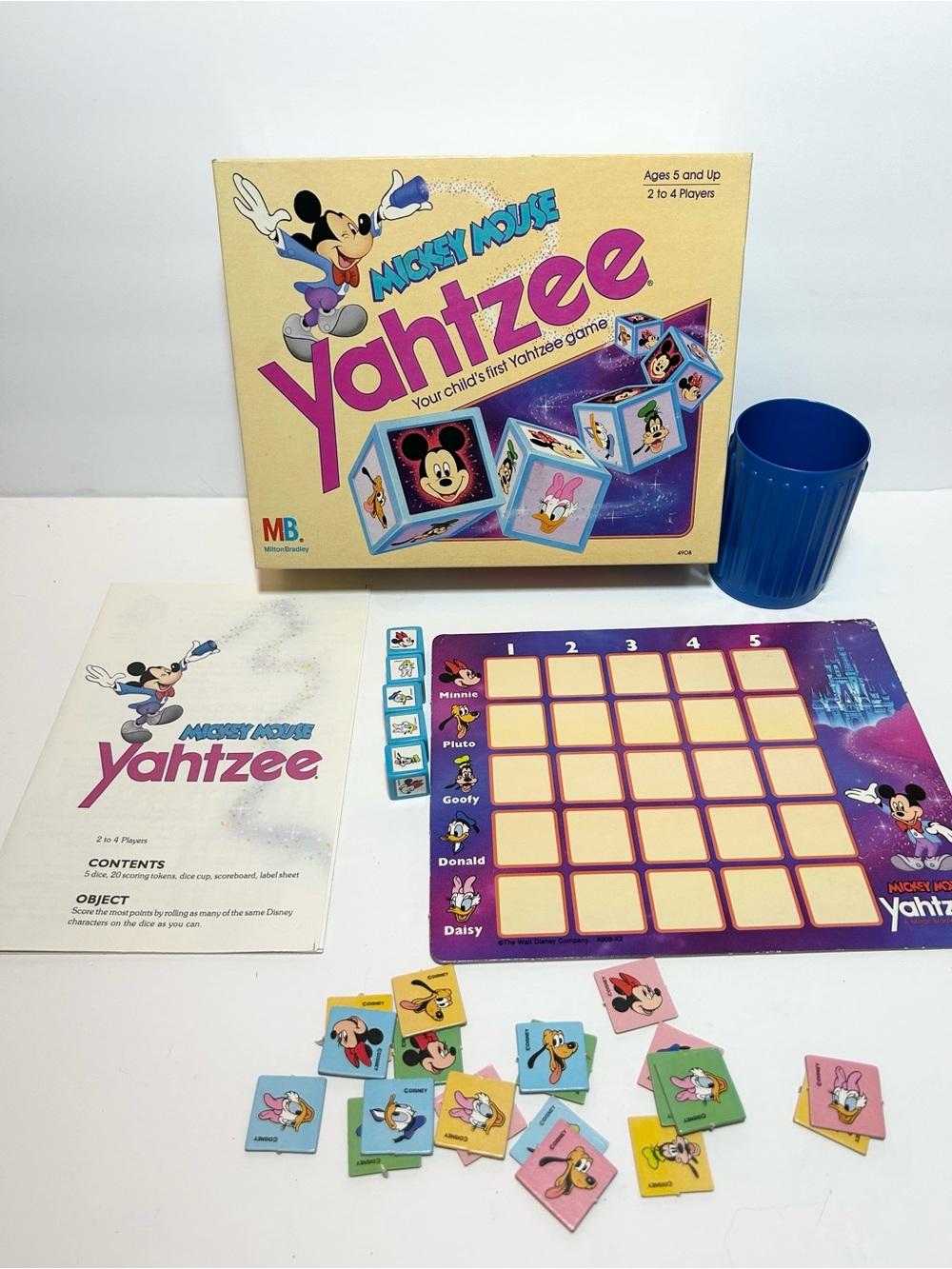 Vintage Milton Bradley Mickey Mouse Yahtzee Dice Game Disney Kids